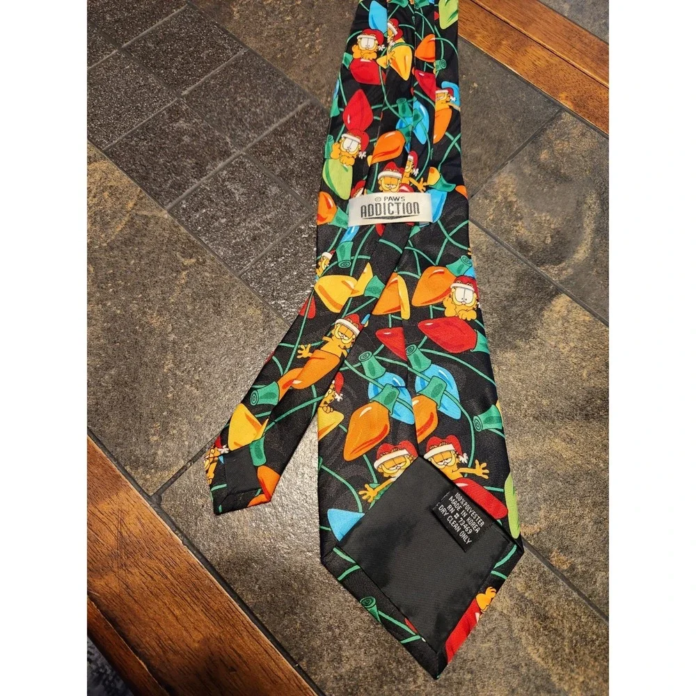 Vtg 90s Garfield Neck Tie Christmas Lights 56